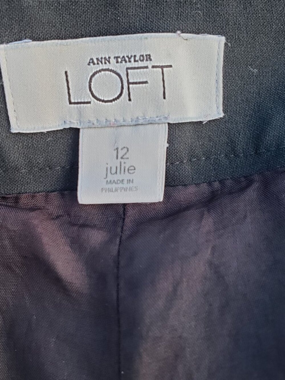 LOFT Julie Black Dress Pants Size 12 Straight Leg Career Workwear - Picture 5 of 8